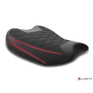 Luimoto seat cover Kawasaki S-Touring rider - 34511xx SUEDE/TEC-GRIP/SP DEEP RED/CF BLACK/SILVER STITCH