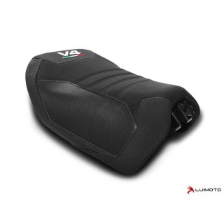 Luimoto seat cover Ducati Team Italia Suede rider - 10831XX SUEDE BLACK/SP BLACK/PERF BLACK/CF BLACK/TEC-GRIP