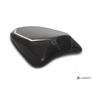 Luimoto seat cover Ducati Team Italia Suede rider - 10831XX SUEDE BLACK/TEC-GRIP/SP WHITE/PERF BLACK/CF BLACK/RED STITCH