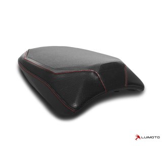 Luimoto seat cover Ducati Team Italia Suede rider - 10831XX SUEDE BLACK/TEC-GRIP/AL GUNMETAL/PERF BLACK/CF BLACK/RED STITCH