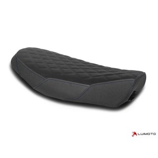 Luimoto seat cover Ducati Diamond II rider - 14711XX SUEDE BLACK/PRODIGY BLACK/TEC-GRIP/DARK BLUE STITCH