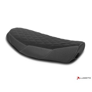 Luimoto seat cover Ducati Diamond II rider - 14711XX SUEDE BLACK/PRODIGY BLACK/TEC-GRIP/SILVER STITCH